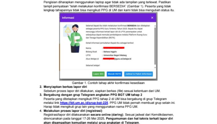 Panduan Lengkap Lapor Diri PPG Dalam Jabatan 2025 di Universitas Negeri Malang (UM)