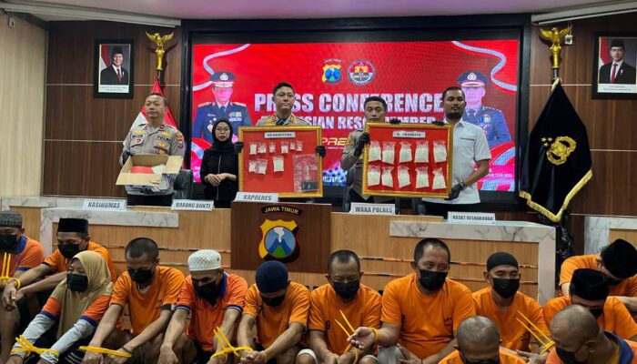 Polres Jember Bekuk 15 Tersangka dari 14 Kasus Narkoba dan Okerbaya